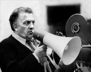 Federico Fellini durante as gravações  de A doce vida. Foto: arquivo