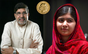 Indiano Kailash Satyarthi e adolescente paquistanesa Malala Yousafzai. Foto divulgação.